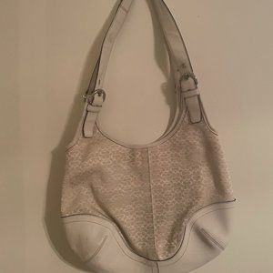 White Coach Monogram Shoulder Bag